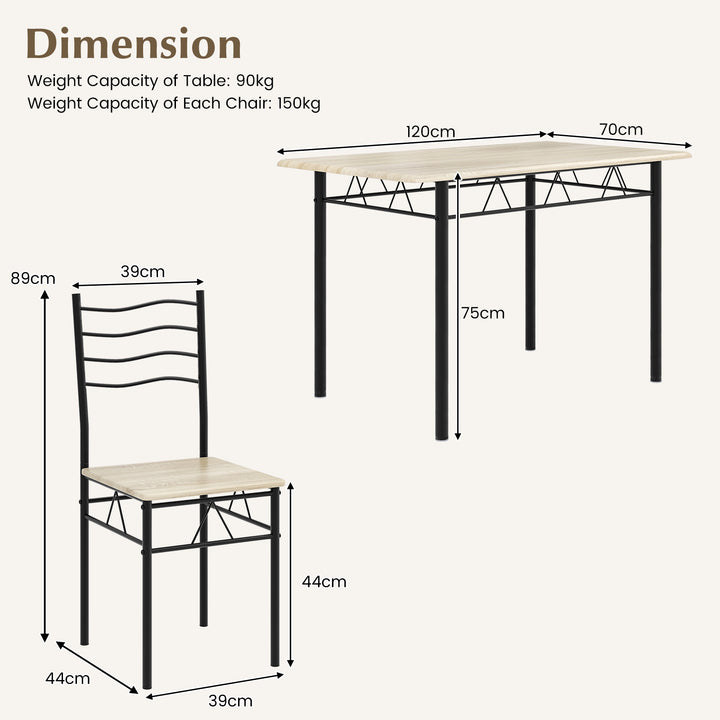 Counter Height Table with Spacious Rectangular Tabletop for Home Restaurant