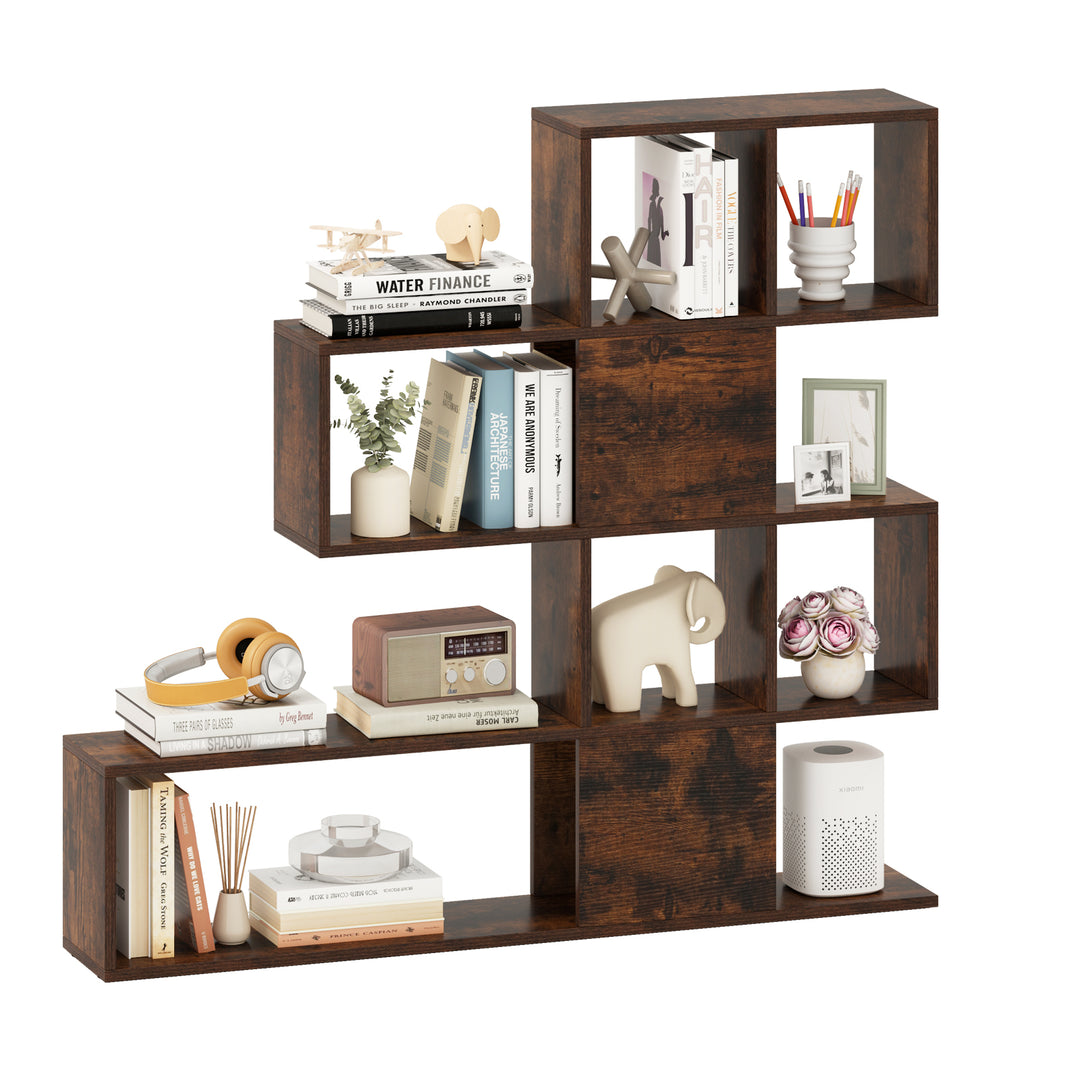 5-Tier Display and Storage Bookshelf for Home and Office in Rustic Brown