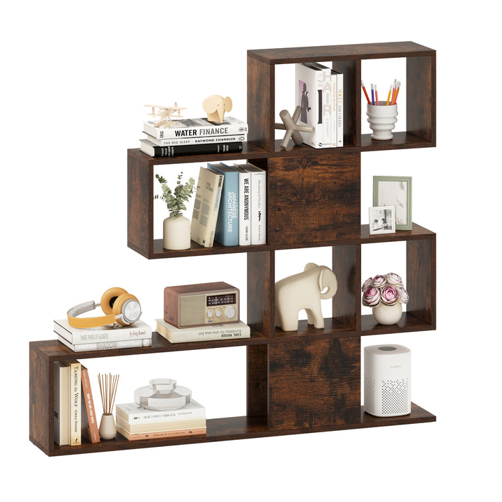 5-Tier Display and Storage Bookshelf for Home and Office in Rustic Brown