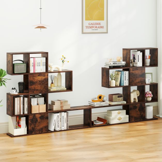 5-Tier Display and Storage Bookshelf for Home and Office in Rustic Brown