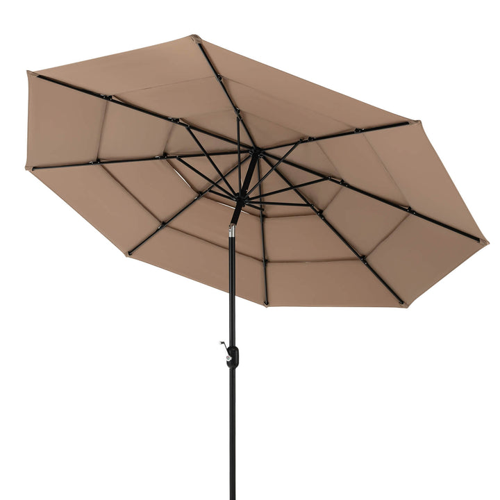 3 Meter Double Vented Outdoor Umbrella with Push Button Tilt and Manual Crank