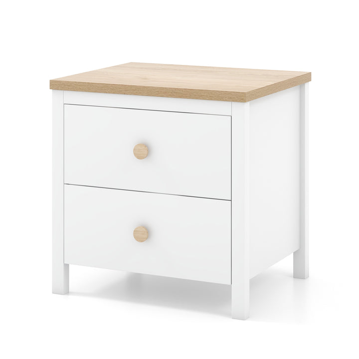 Drawer Nightstand Farmhouse Bedside Table with Storage - TidySpaces