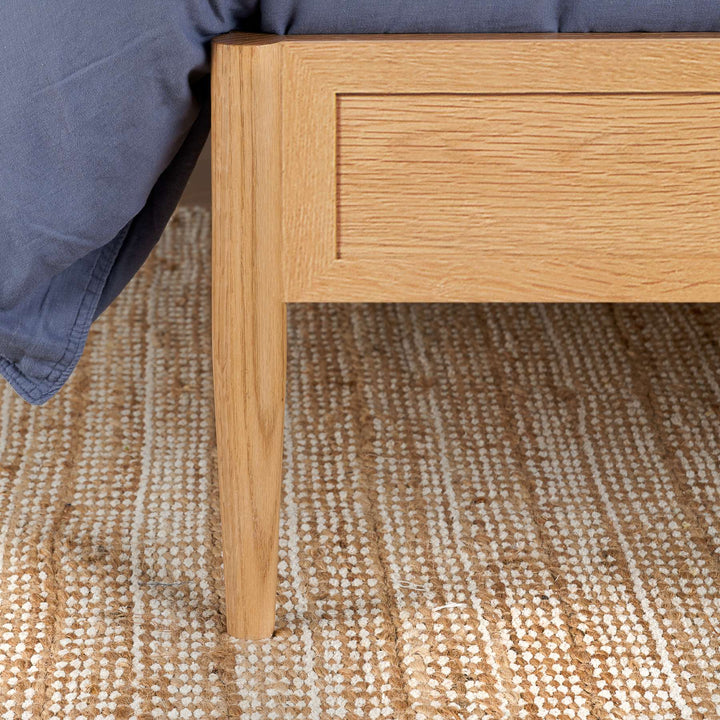 Elina Rattan Bed with Minimalist Design and Natural Wood Frame