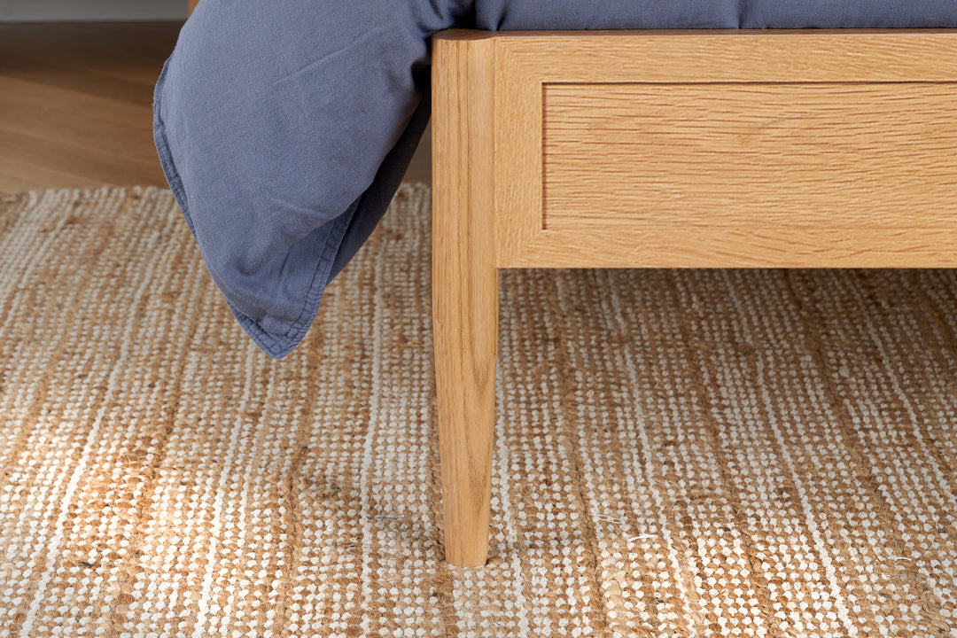 Elina Rattan Bed with Minimalist Design and Natural Wood Frame