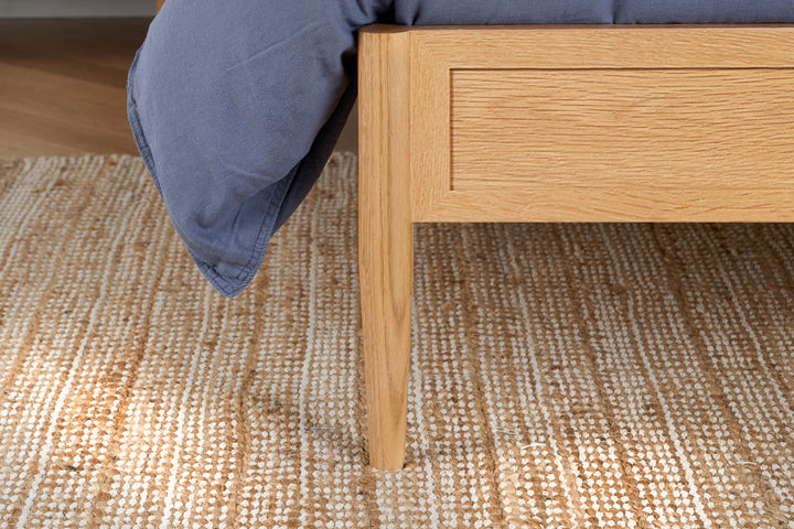 Elina Rattan Bed with Minimalist Design and Natural Wood Frame