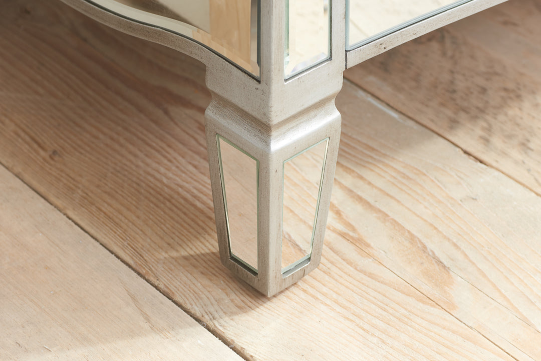 Elysee Wide 6 Drawer Chest with Mirrored Finish for Bedrooms