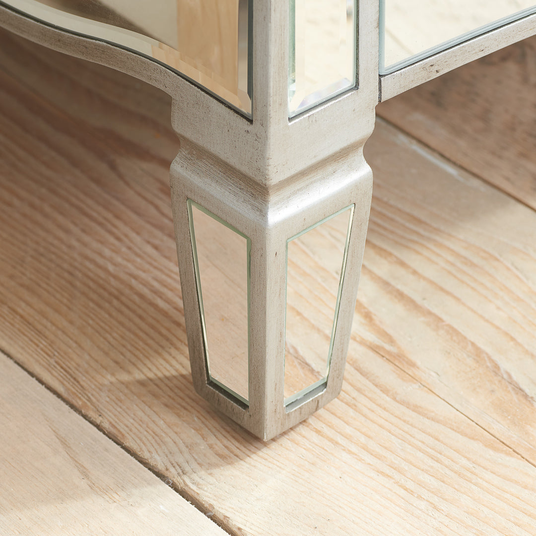 Elysee Wide 6 Drawer Chest with Mirrored Finish for Bedrooms