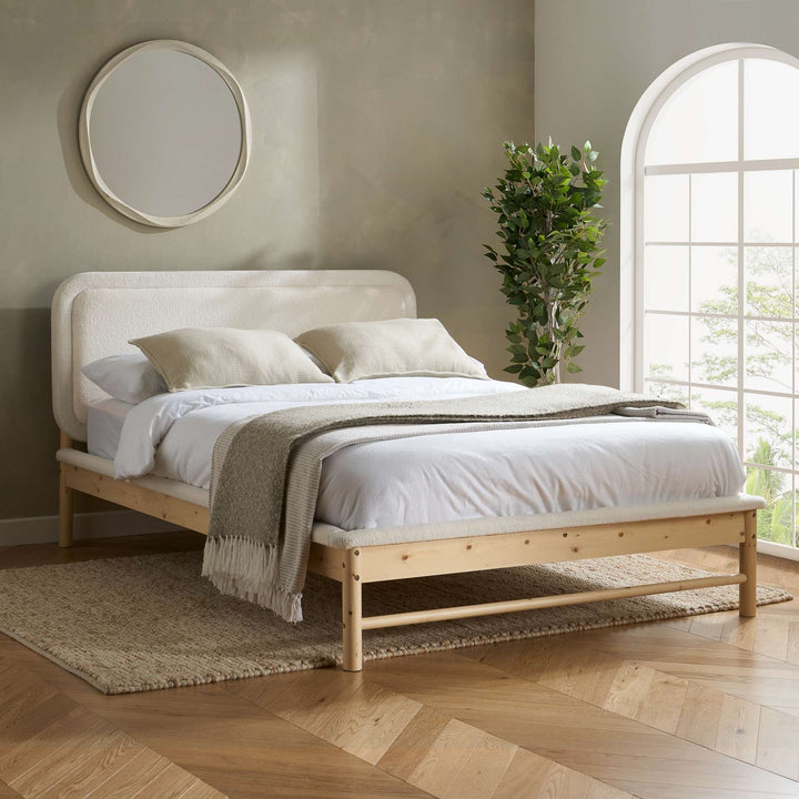 Emmi Scandinavian Bed with Minimalist Design and Natural Wood Accents