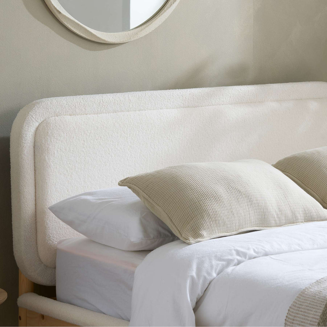 Emmi Scandinavian Bed with Minimalist Design and Natural Wood Accents
