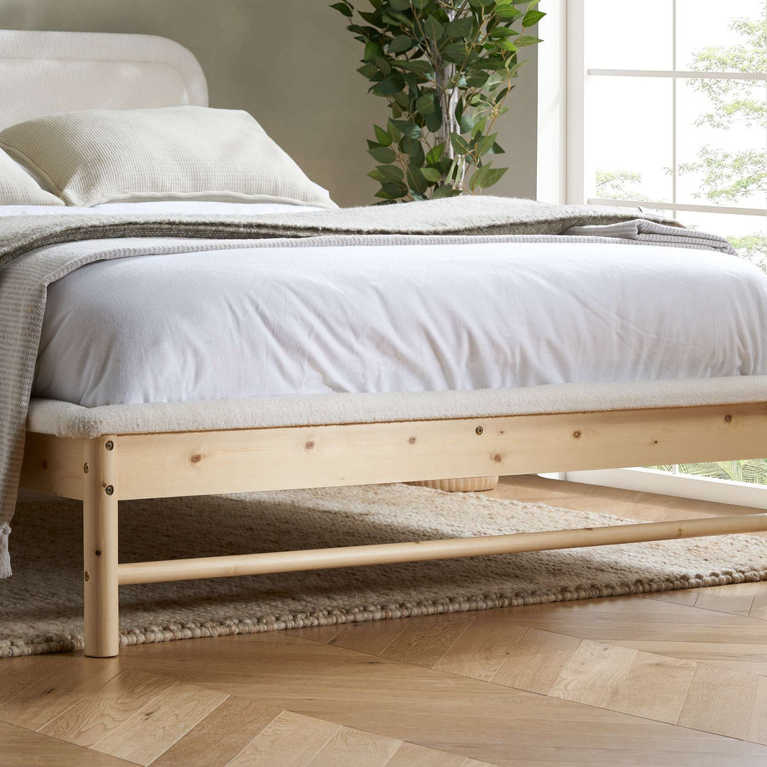Emmi Scandinavian Bed with Minimalist Design and Natural Wood Accents