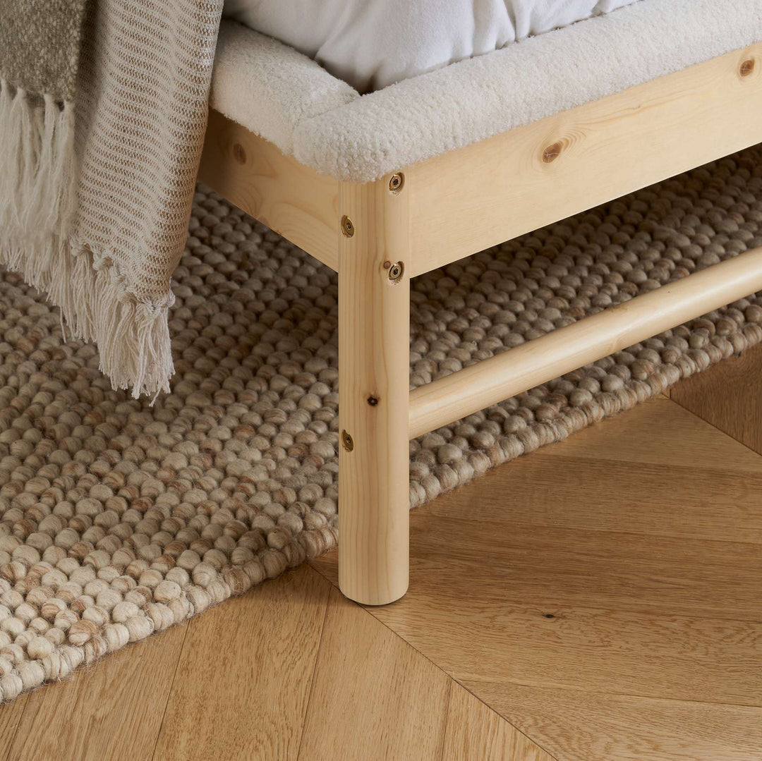 Emmi Scandinavian Bed with Minimalist Design and Natural Wood Accents