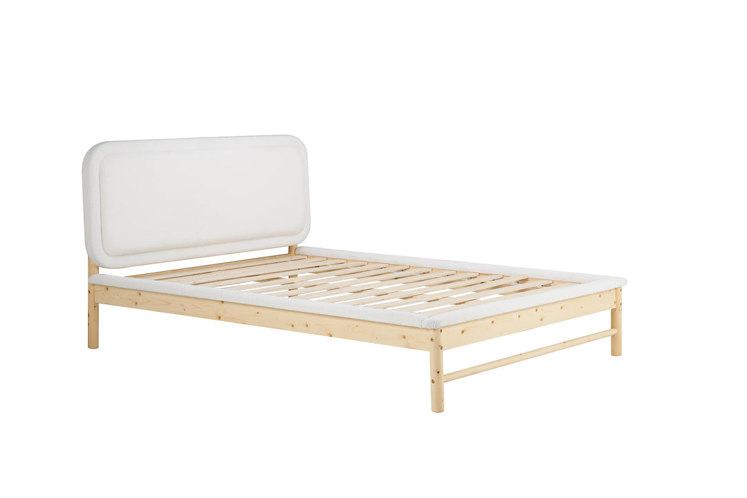 Emmi Scandinavian Bed with Minimalist Design and Natural Wood Accents