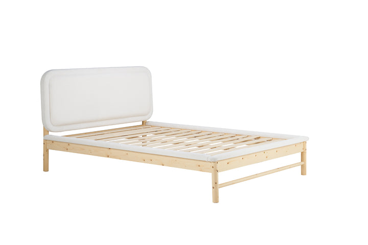 Emmi Scandinavian Bed with Minimalist Design and Natural Wood Accents