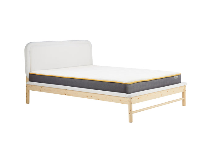 Emmi Scandinavian Bed with Minimalist Design and Natural Wood Accents