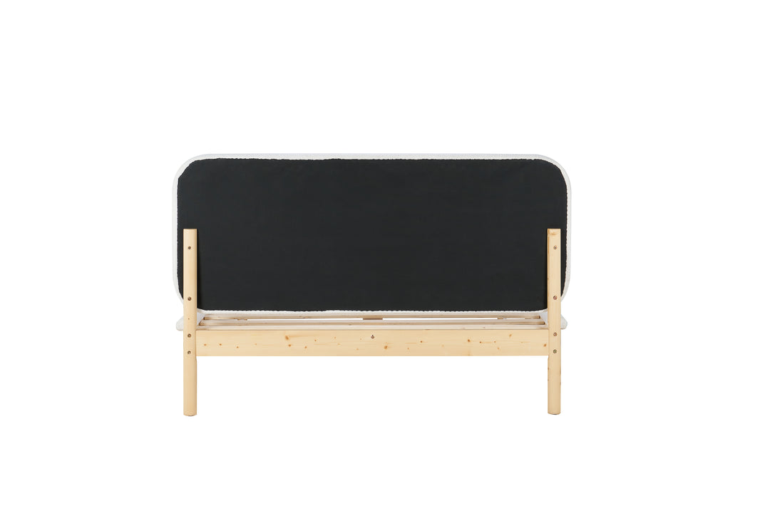 Emmi Scandinavian Bed with Minimalist Design and Natural Wood Accents