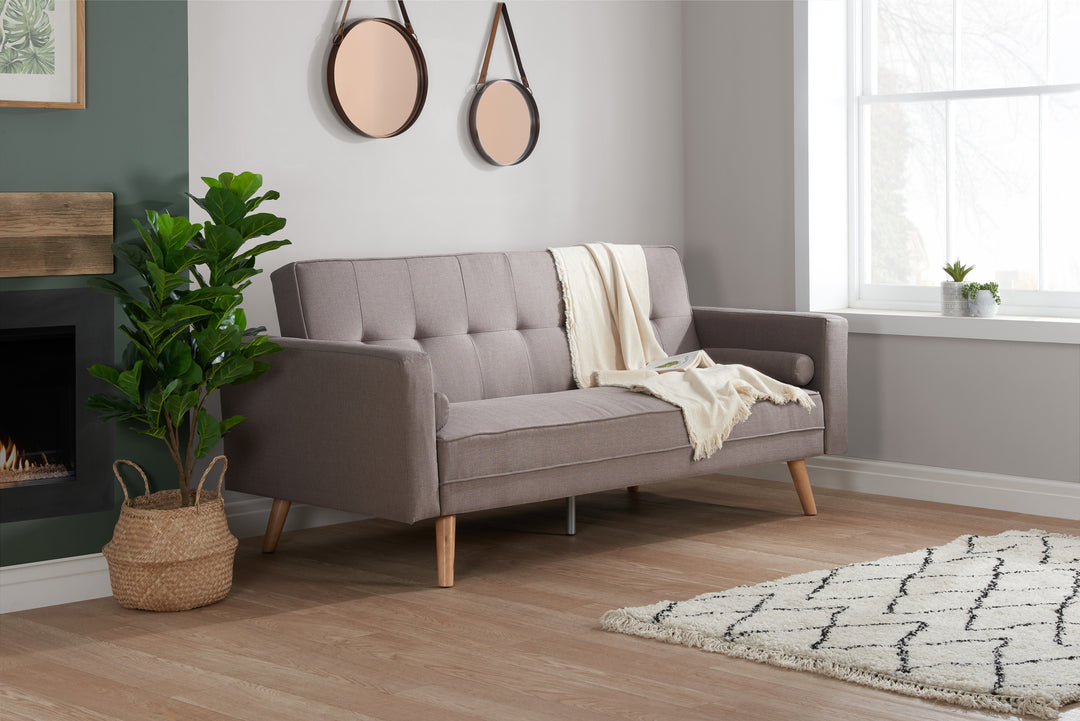 Ethan Large Sofa Bed Grey Fabric Stylish Guest Seating
