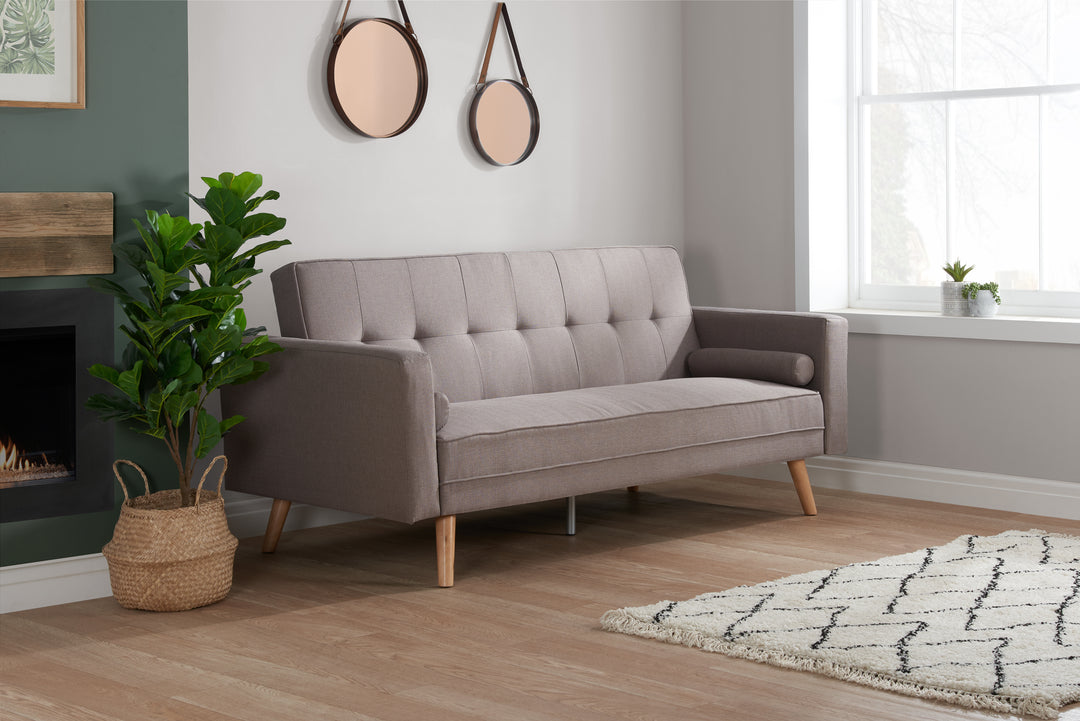 Ethan Large Sofa Bed Grey Fabric Stylish Guest Seating