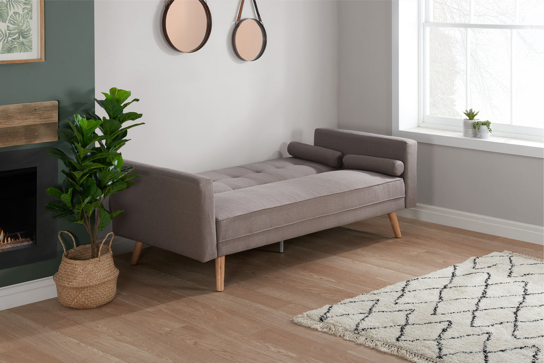 Ethan Large Sofa Bed Grey Fabric Stylish Guest Seating