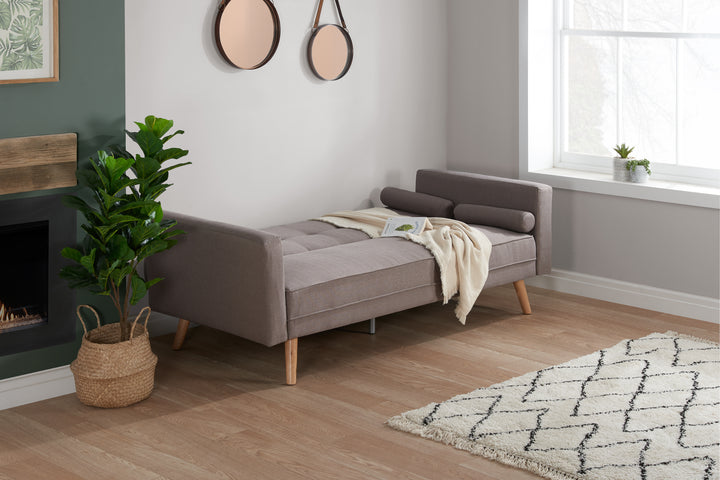 Ethan Large Sofa Bed Grey Fabric Stylish Guest Seating
