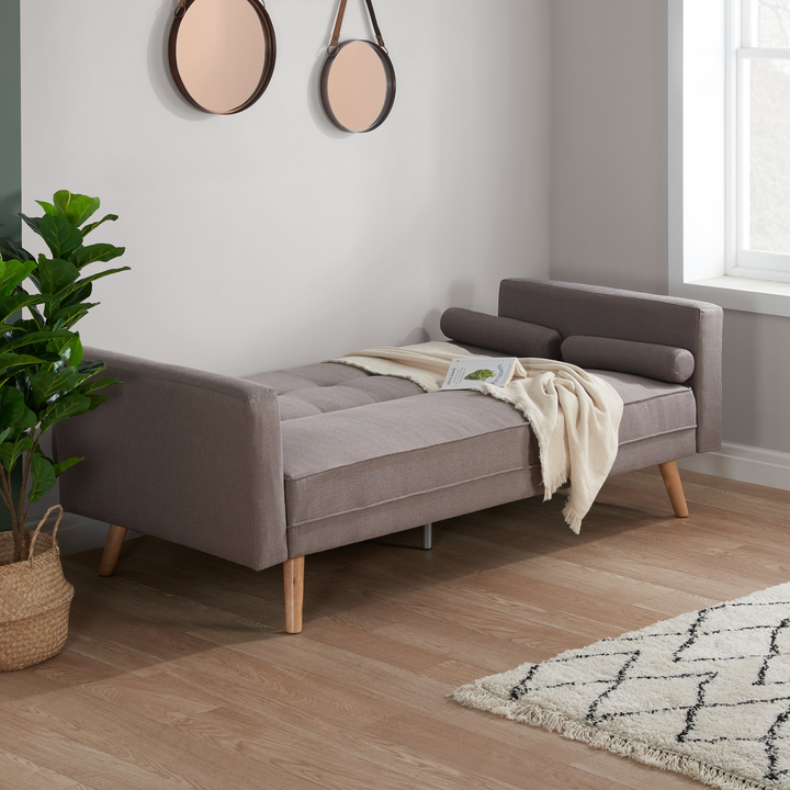 Ethan Large Sofa Bed Grey Fabric Stylish Guest Seating
