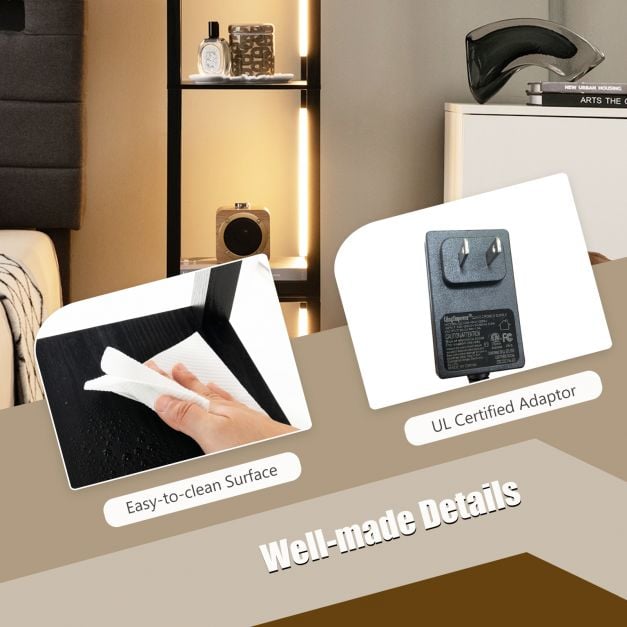 Floor Lamp with 3-Level Dimmable LED Bulbs and Rotatable Poles-Black - TidySpaces