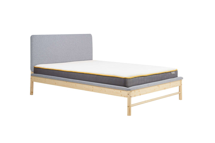 Scandinavian Style Ezra Bed with Natural Wood Frame for Modern Comfort