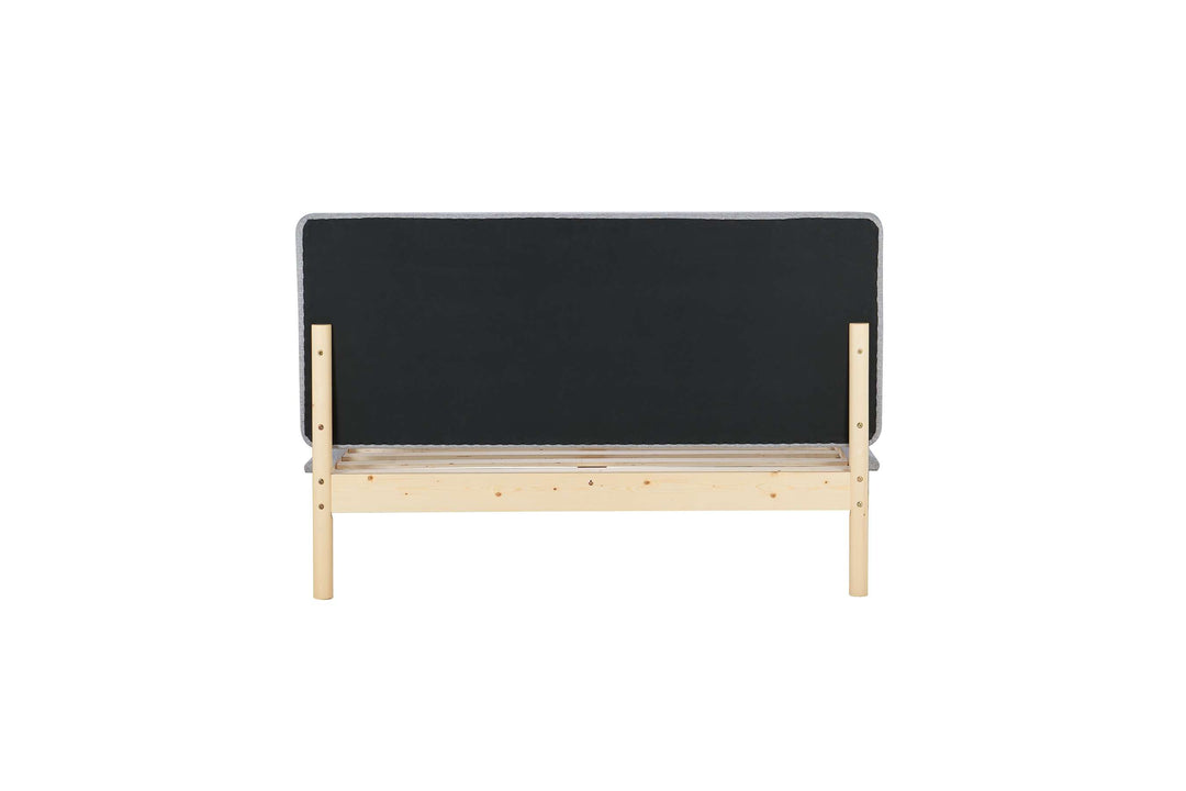 Scandinavian Style Ezra Bed with Natural Wood Frame for Modern Comfort