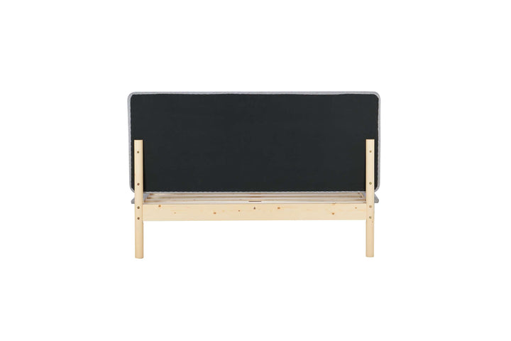 Scandinavian Style Ezra Bed with Natural Wood Frame for Modern Comfort