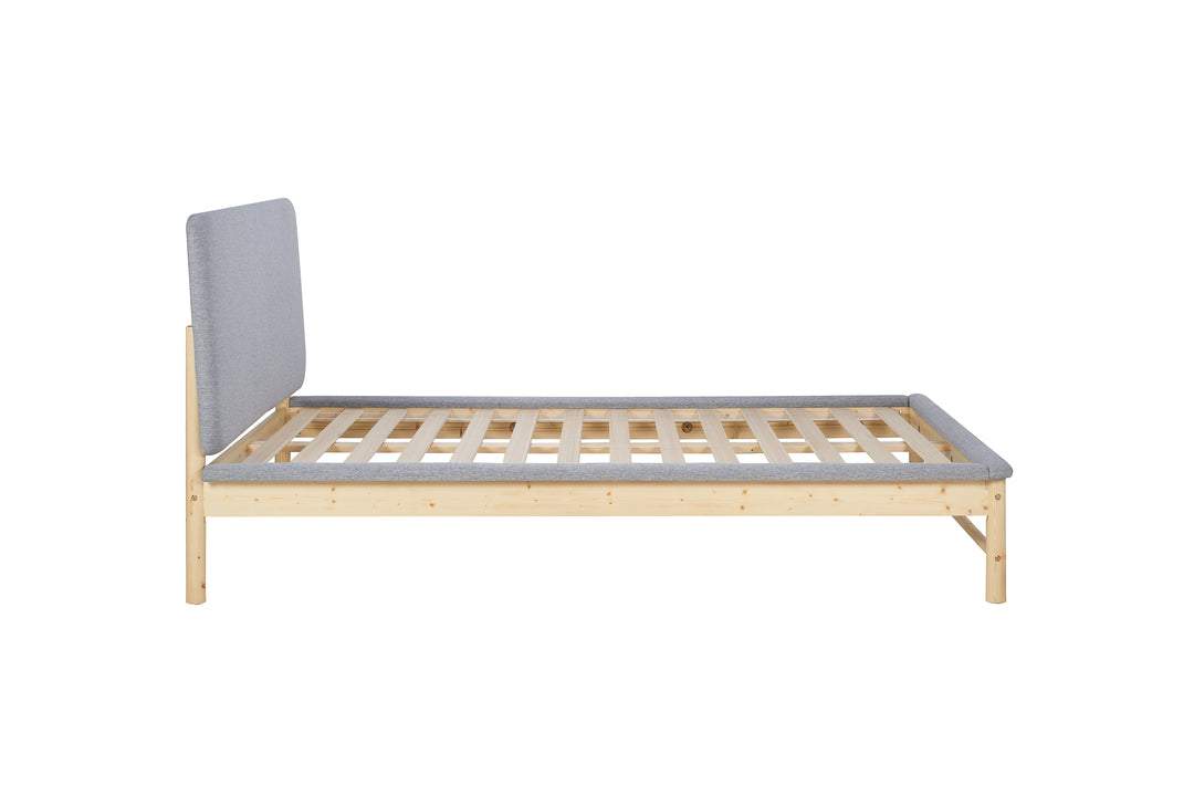 Scandinavian Style Ezra Bed with Natural Wood Frame for Modern Comfort