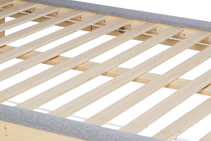 Scandinavian Style Ezra Bed with Natural Wood Frame for Modern Comfort