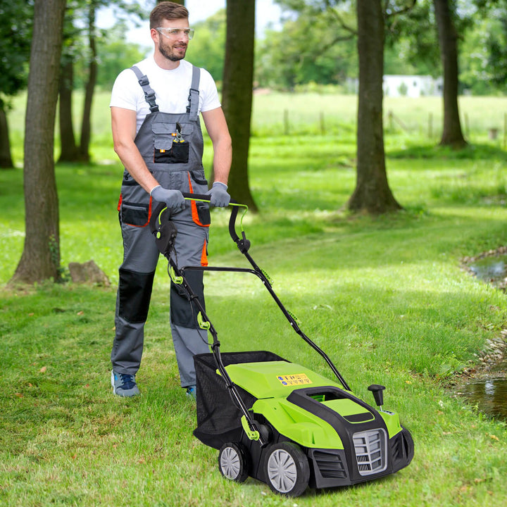 Adjustable Electric Dethatcher and Scarifier Folding Walk-Behind Weeder