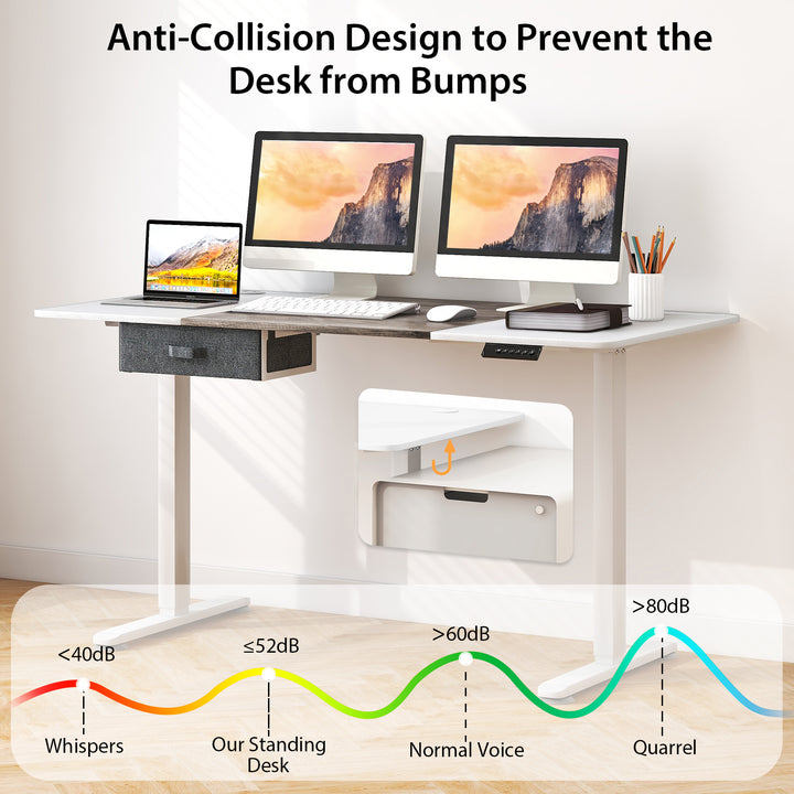Electric Height Adjustable Standing Desk with USB Charging Port