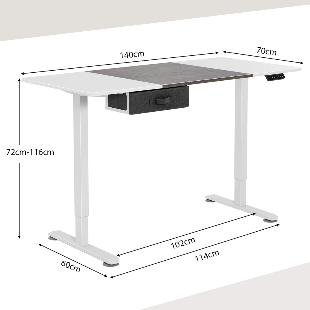 Electric Height Adjustable Standing Desk with USB Charging Port