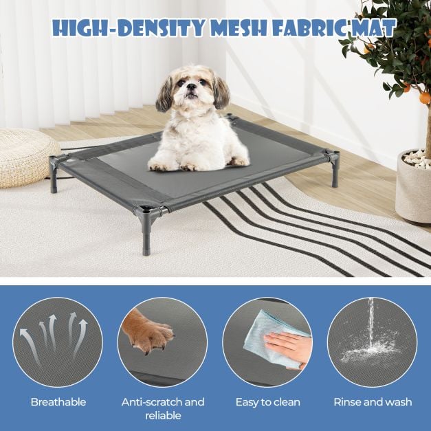 91/110/132cm Elevated Dog House Large Pet House with Ventilated Windows - TidySpaces