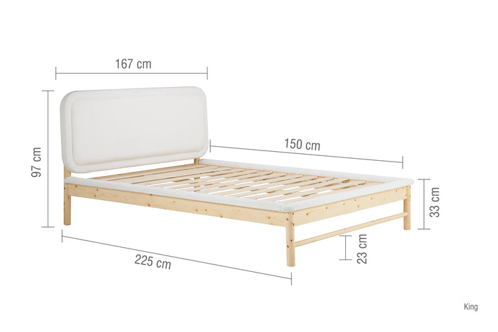 Emmi Scandinavian Bed with Minimalist Design and Natural Wood Accents