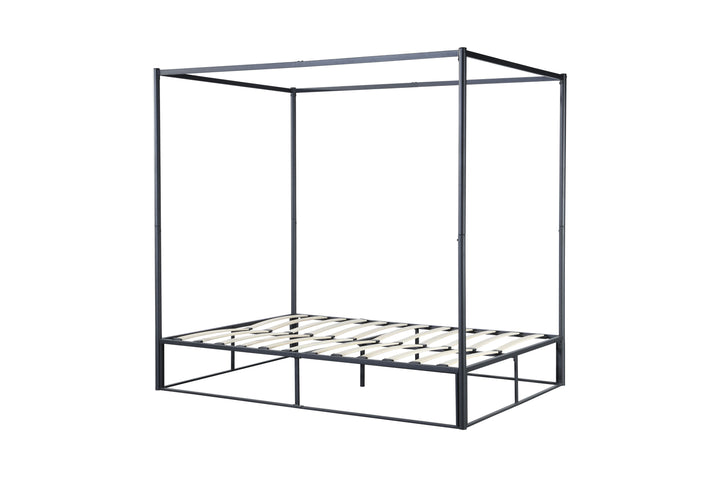 Contemporary Steel Metal 4 Poster Bed with Sturdy Frame for Modern Bedrooms