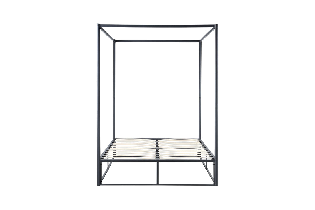 Contemporary Steel Metal 4 Poster Bed with Sturdy Frame for Modern Bedrooms