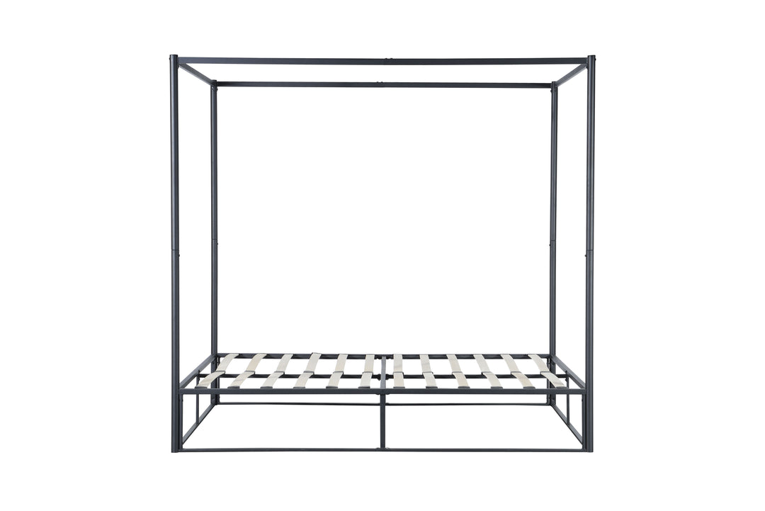 Contemporary Steel Metal 4 Poster Bed with Sturdy Frame for Modern Bedrooms