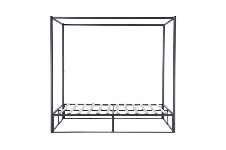Contemporary Steel Metal 4 Poster Bed with Sturdy Frame for Modern Bedrooms