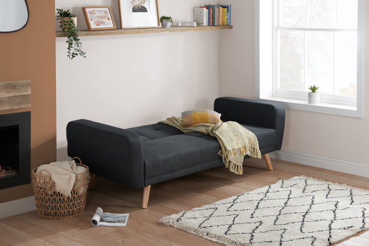 Farrow Large Sofa Bed Grey Fabric Stylish Convertible Couch