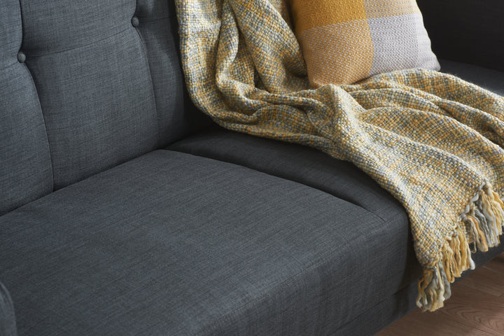 Farrow Large Sofa Bed Grey Fabric Stylish Convertible Couch