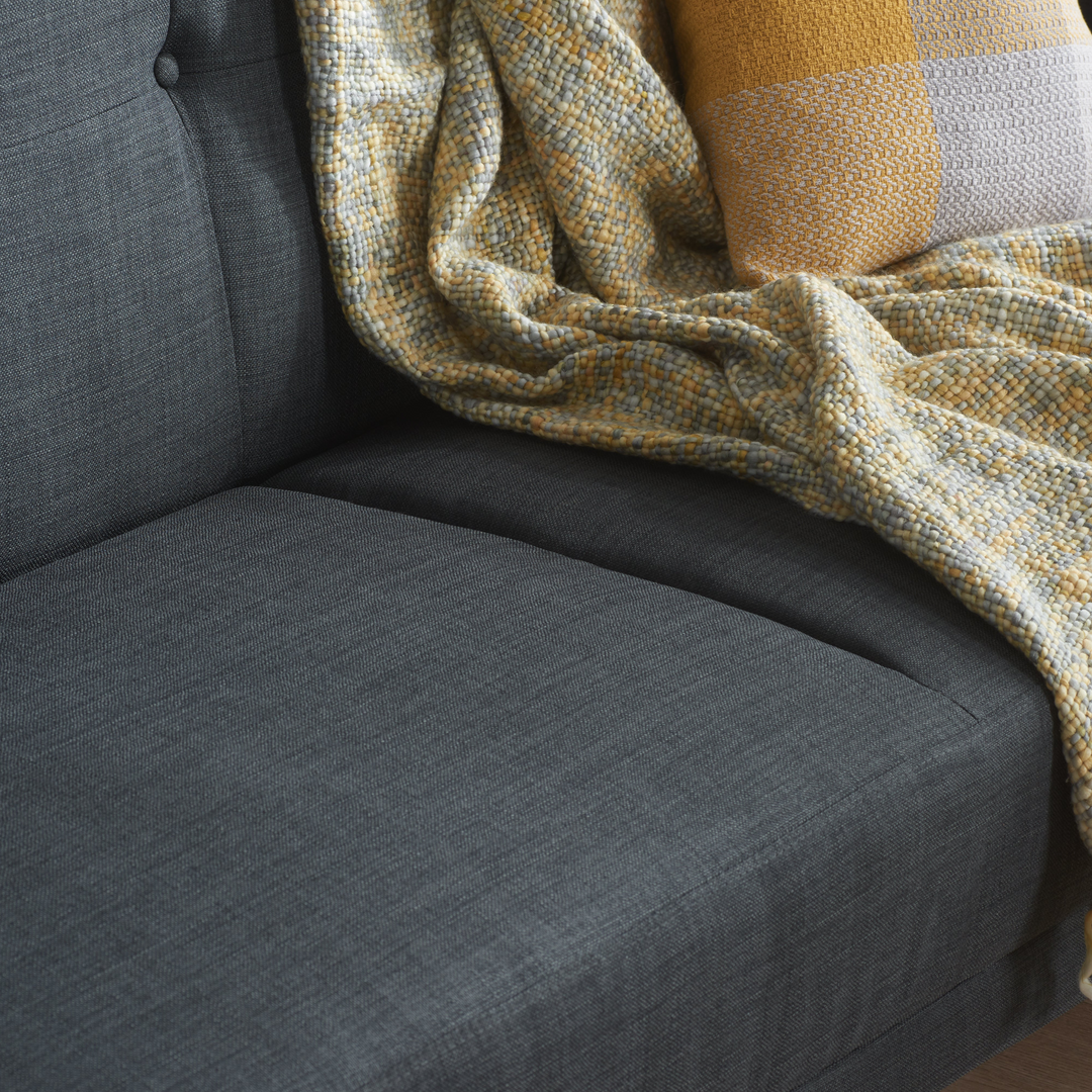 Farrow Large Sofa Bed Grey Fabric Stylish Convertible Couch