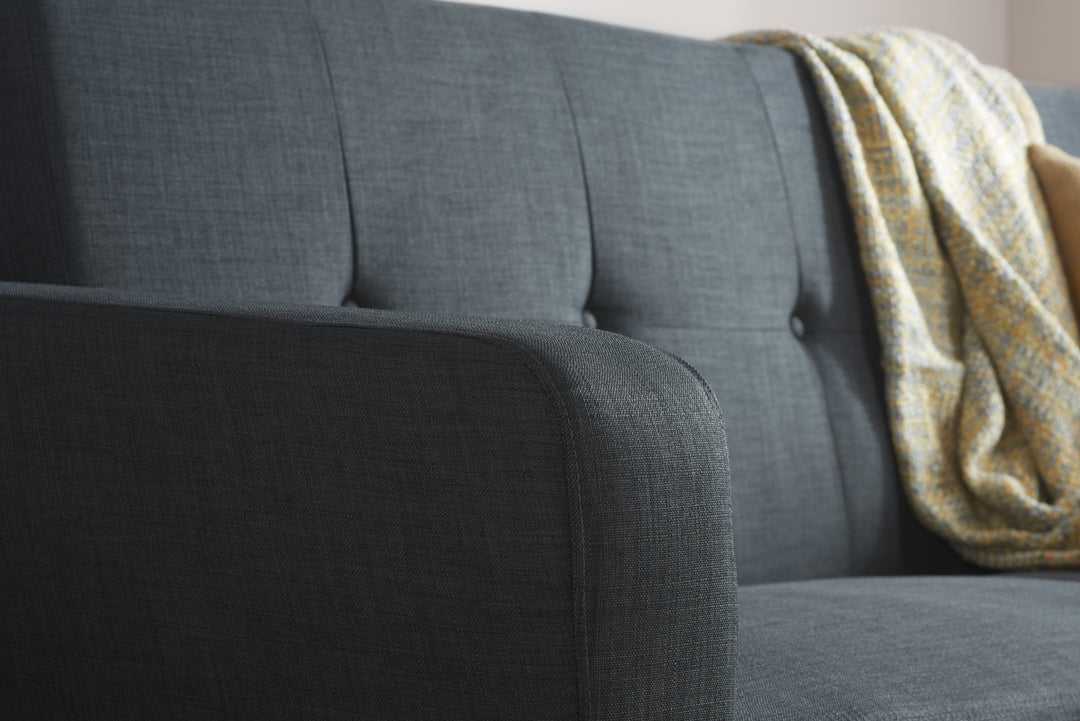 Farrow Large Sofa Bed Grey Fabric Stylish Convertible Couch