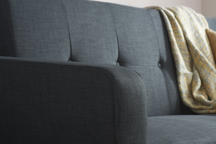 Farrow Large Sofa Bed Grey Fabric Stylish Convertible Couch