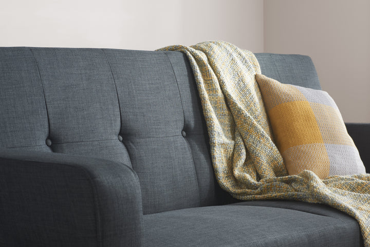 Farrow Large Sofa Bed Grey Fabric Stylish Convertible Couch