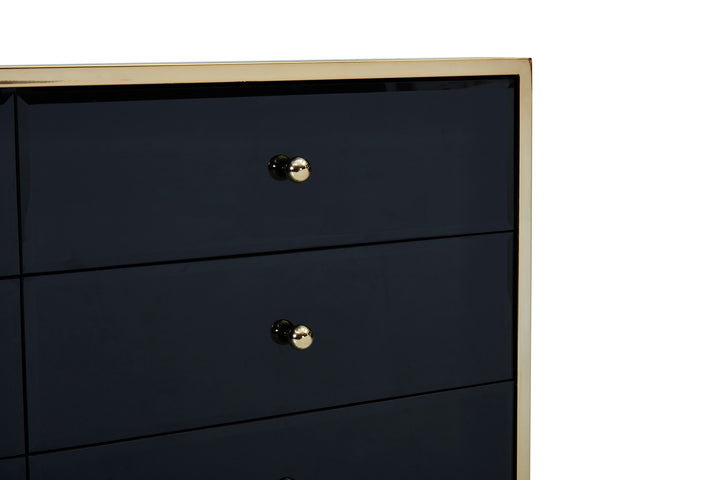 Fenwick 6 Drawer Chest Luxury Storage with Gold Frame Charm