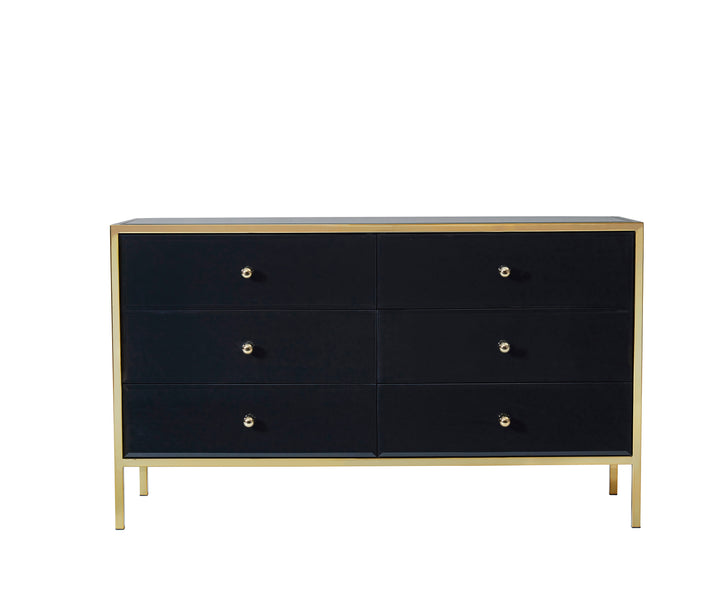 Fenwick 6 Drawer Chest Luxury Storage with Gold Frame Charm