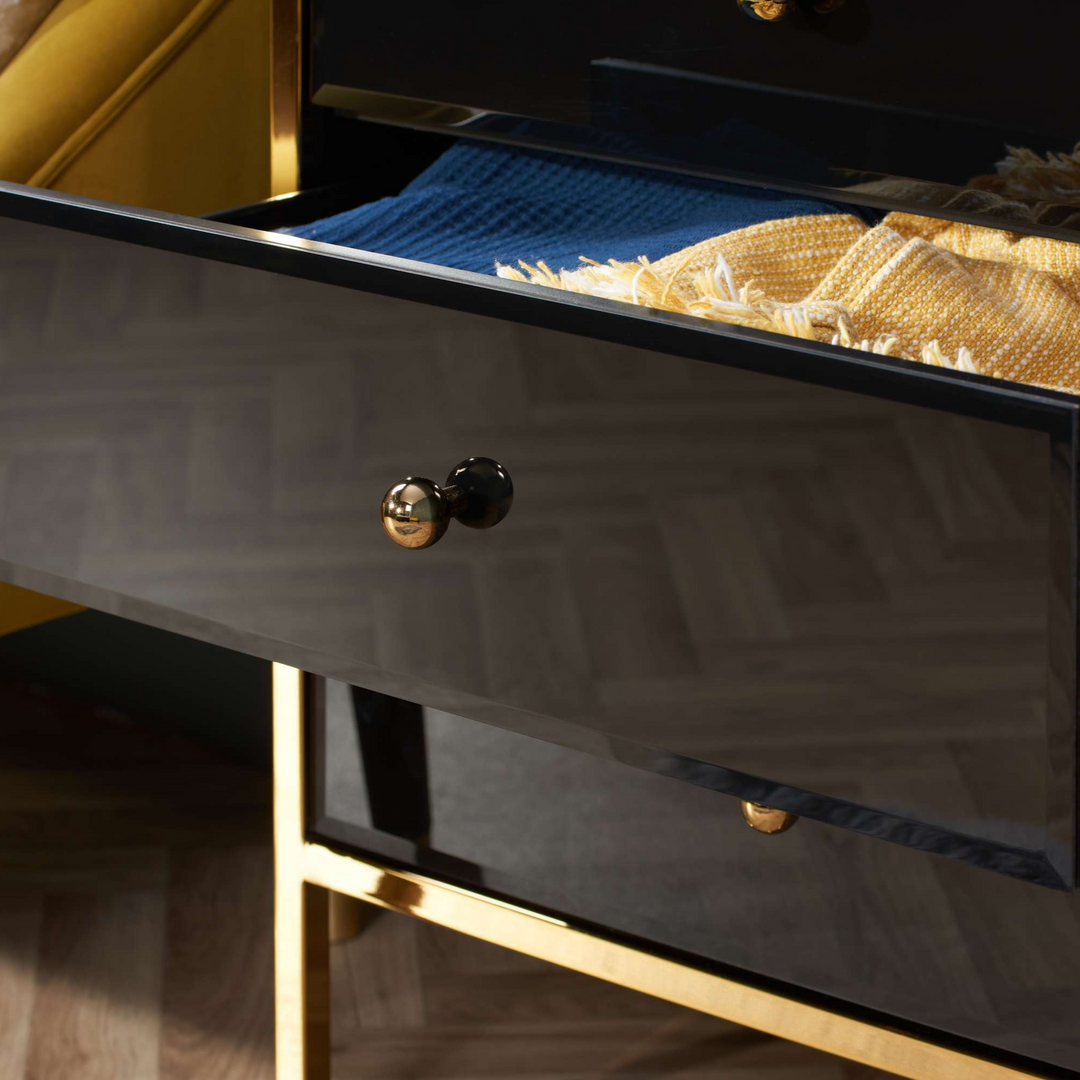 Fenwick 6 Drawer Chest Luxury Storage with Gold Frame Charm