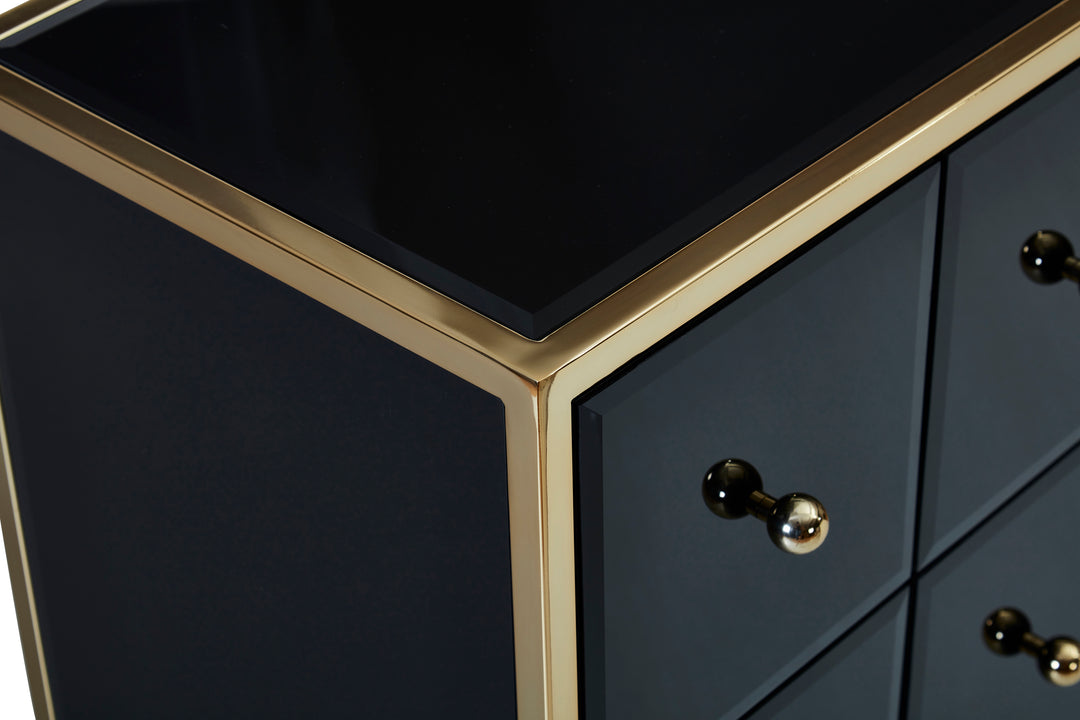 Fenwick Merchant Chest Luxury Storage Chest with Gold Frame