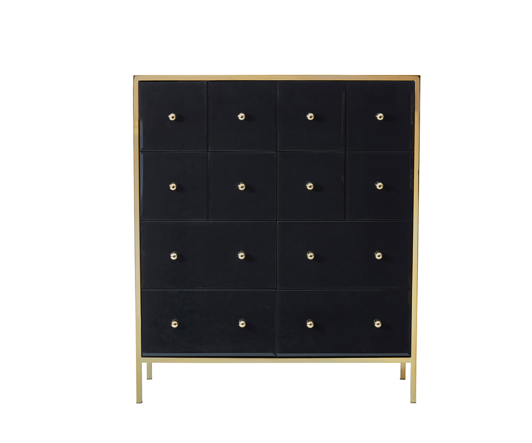 Fenwick Merchant Chest Luxury Storage Chest with Gold Frame